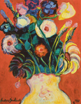 Андреас Незнакомофф-Явленский. Букет цветов в жёлтой вазе. 1961 г. Частное собрание, Швейцария