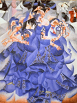 Джино Северини. Голубая танцовщица. 1912. Х.,м., блестки. Коллекция Джанни Маттиоли, Милан