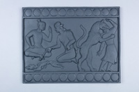 Басня о кузнеце и его помощнике. Живопись древнего Пенджикента. Рельеф из полимерного материала. 44,5 х 42 см 