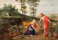 Ян Брейгель Младший (Антверпен, 1601-1678). Ян Ван Бален (Антверпен, 1611-1654). «Явление Христа Марии Магдалине (Христос-Садовник)». Вторая половина 1640-х годов