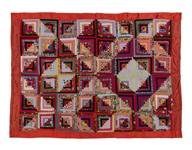 А.Ф. Шенина. Лоскутное одеяло. 1970-е. Д. Гришинская, Вилегодский район, Архангельская область. Лоскуты ткани, шитье