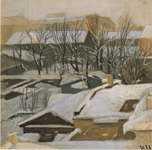 И. Шишкин. Городские крыши зимой. 1860-е. Х.,м. 22 х 22.5. ГРМ..jpg