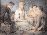 А. Г. Венецианов Очищение свеклы. 1822