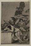 Сон разума порождает чудовищ. 1797-1798 гг. Франсиско Хосе де Гойя-и-Лусиентес. 43-й лист из серии ''Капричос''. Офорт, аквантина 