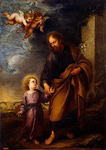 Св. Иосиф, ведущий за руку ребенка - Христа. 1670-е гг. Бартоломе Эстебан Мурильо. Холст, масло