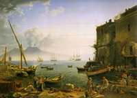 C. Щедрин. Вид Неаполя. Набережная Санта-Лючия. 1829. Х.,м. 92.5 х 134