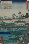 Утагава Хиросигэ II. Храм Камэйдо Тэндзин. Из серии ''Живописные места Эдо''. 1862. Бумага, цветная ксилография. 33,4 х 23