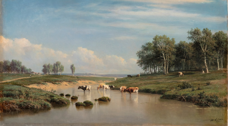 Клодт М.К. Пейзаж с коровами (1878)