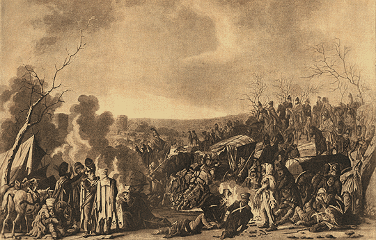 Отступление французов из Москвы. (Совр. грав.).