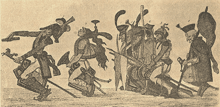 «Ретирада французской конницы, которая съела своих лошадей в России». (Теребенев).