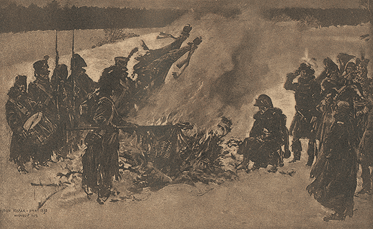 Сожжение знамен. (Коссак).