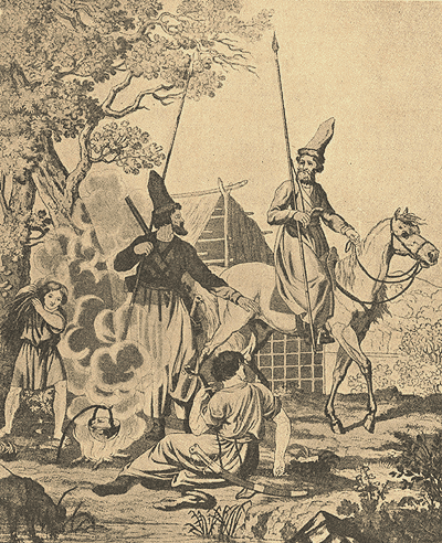 Уральские казаки на биваке (Стол. Воен. Мин.).